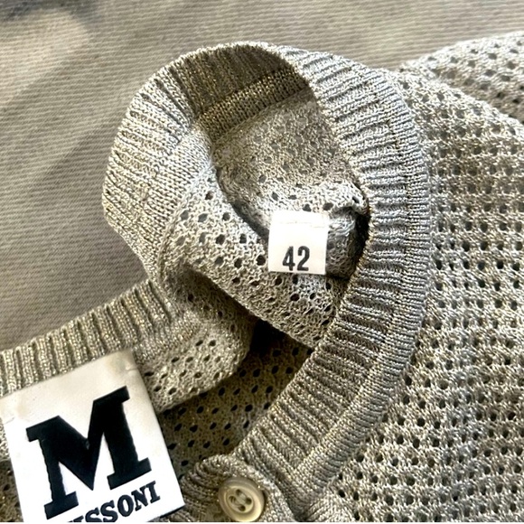 Missoni Metallic Silver Classic Cardigan - Picture 4 of 6